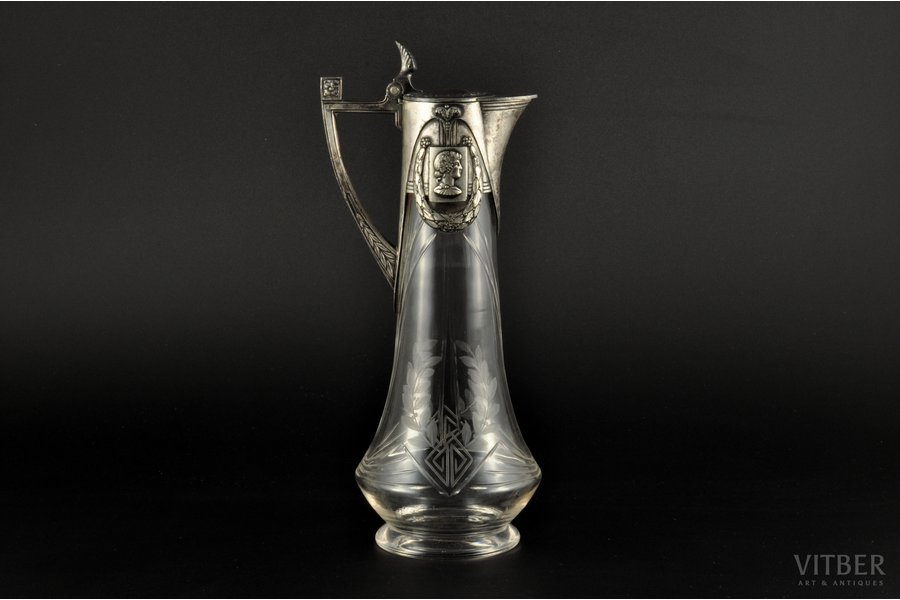carafe, "Warszawa" Plewkiewicz, Russian empire, Kingdom of Poland, the border of the 19th and the 20th centuries, h = 23.5 cm, Ø = 8.8 cm