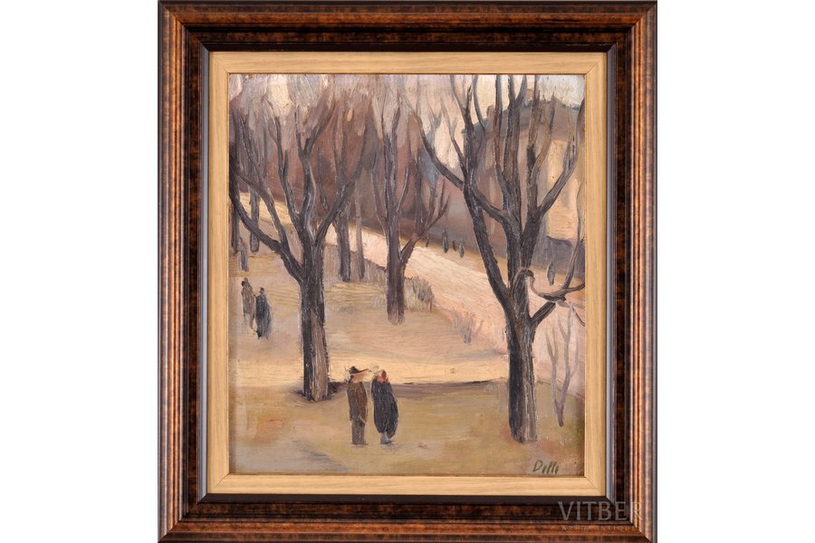 Delle Biruta (1944), In the Park, canvas, oil, 36x32 cm