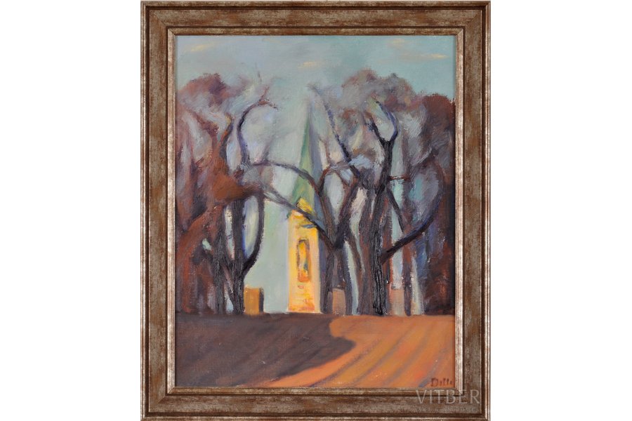 Delle Biruta (1944), Baznīca, audekls, eļļa, 50x40 cm