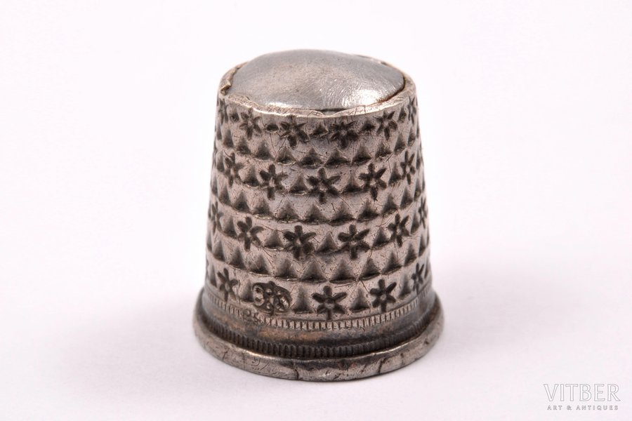 thimble, silver, 875 standard, 3.55 g, Ø = 1.61 cm, h = 1.78 cm