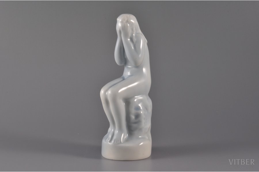 figurine, a Crying Child, porcelain, Riga (Latvia), USSR, sculpture's work, molder - Martins Zaurs, the 50ies of 20th cent., h 14 cm