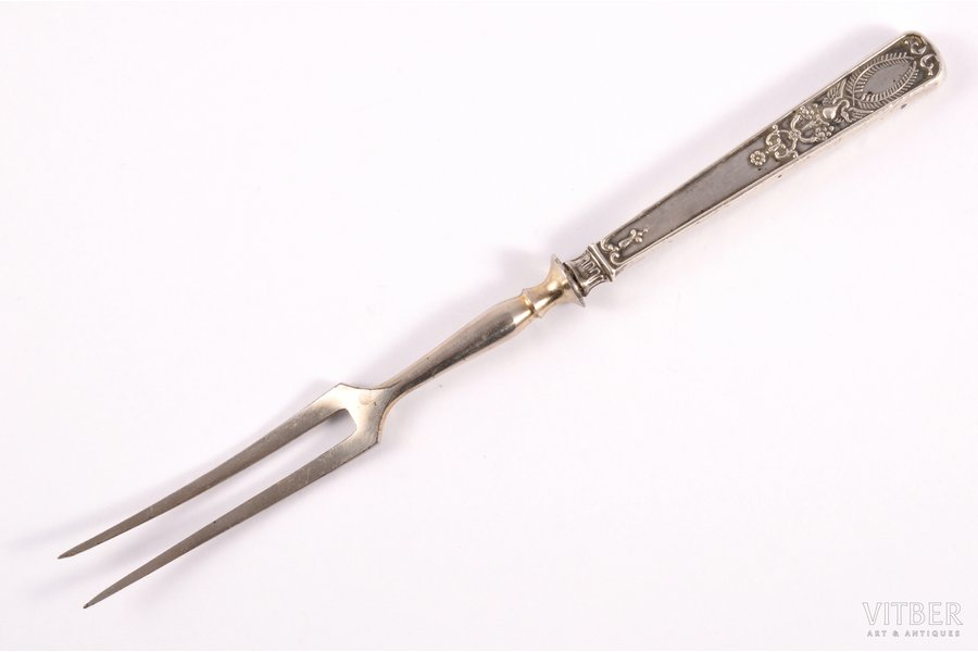 fruit fork, silver, 84 standart, 1908-1917, (item's weight) 25.15 g, Moscow, Russia, 18.7 cm