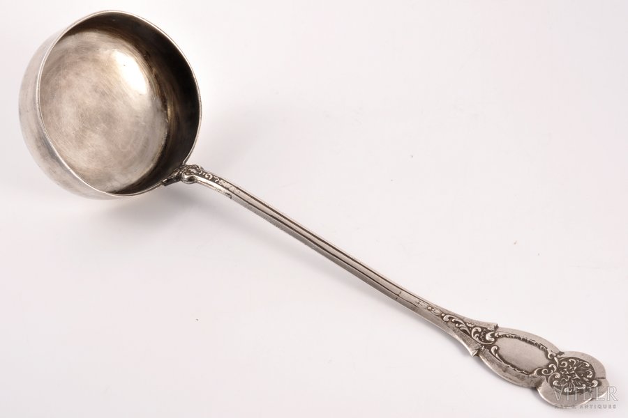 scoop, silver, 84 standard, 209.55 g, 27.5 cm, by Ivan Grishin, 1899, Moscow, Russia