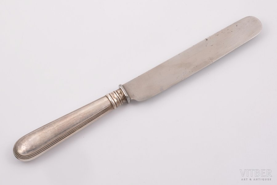 knife, silver, 84 standard, 141.95 g, 27.6 cm, N. Yanichkin's workshop, 1888, St. Petersburg, Russia