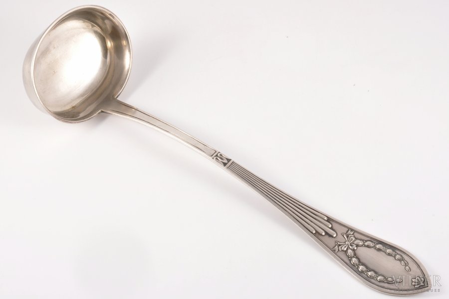 ladle, silver, 875 standard, 252.60 g, 32.5 cm, the 20ties of 20th cent., Latvia