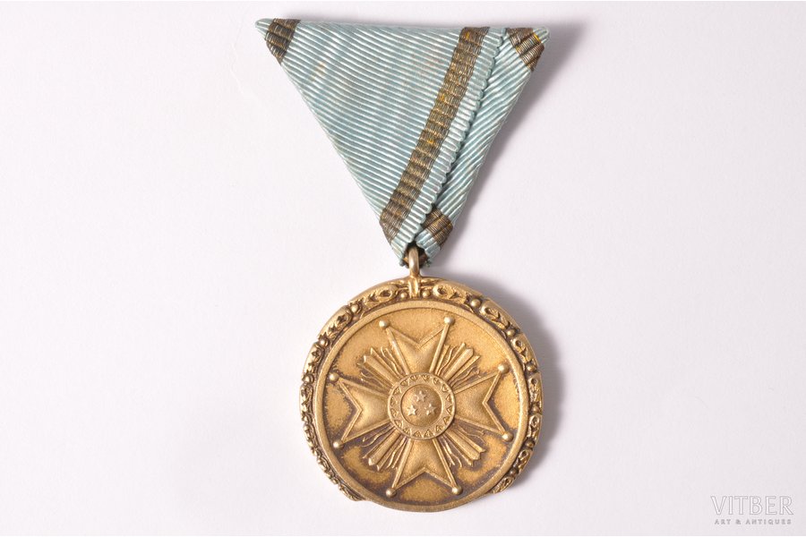 badge, Medal of Honour of the Order of the Three Stars, 1st class, silver, Latvia, 20-30ies of 20th cent., 38 x 34.5 mm, "Vilhelms Fridrichs Müller" manufactory