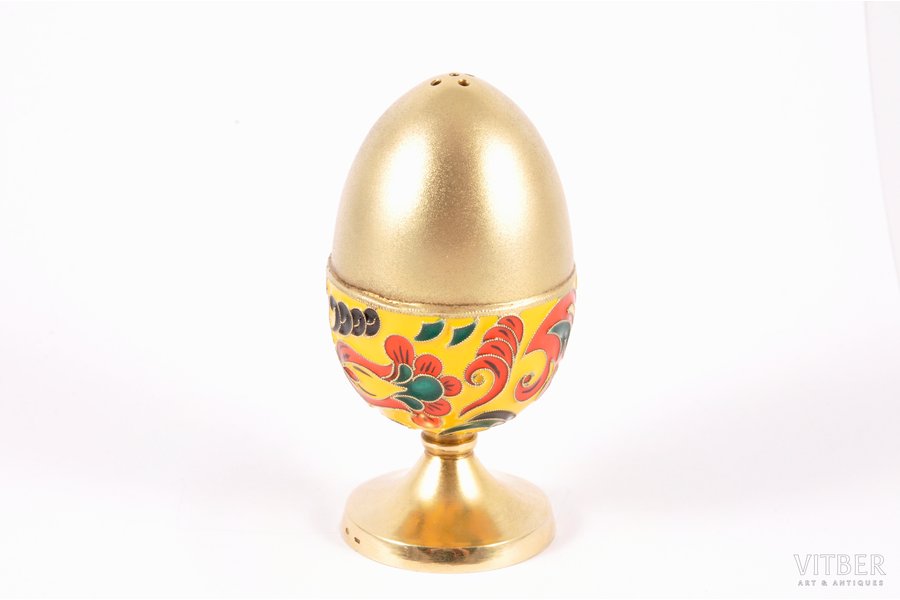 saltcellar, silver, 925 standard, 104.65 g, cloisonne enamel, gilding, 8.1 cm, the 90ies of 20th cent., Russian Federation, underfilling of the enamel