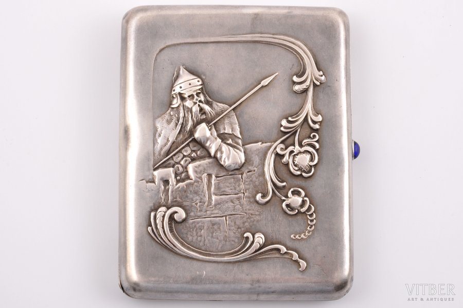 cigarette case, silver, 84 standard, 166.50 g, silver stamping, 11.3 x 9 x 1.5 cm, Ivan Khlebnikov factory, 1908-1916, Moscow, Russia