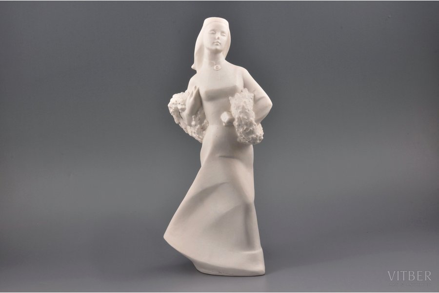 figurine, Līgo, bisque, Riga (Latvia), USSR, molder - Rimma Pancehovskaja, 1958, 29.7 cm