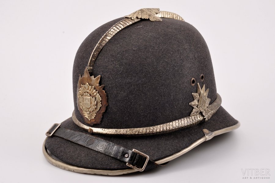 headdress, police officer's (Latvia), 18 x 29.5 x 20 cm, Latvia, the 20-30ties of 20th cent.