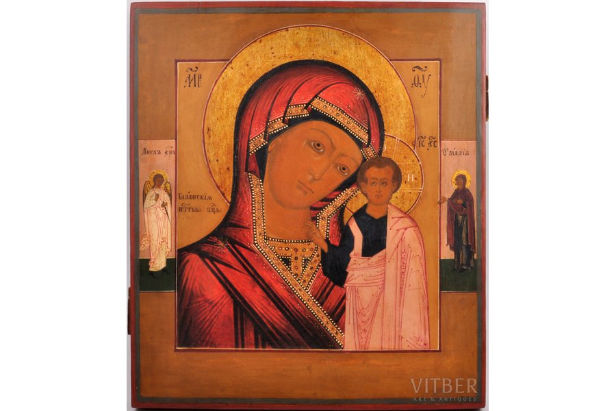 икона, Казанская икона Божией Матери, доска, живопиcь, Российская империя, 19-й век, 35 x 31 x 2.8 см
