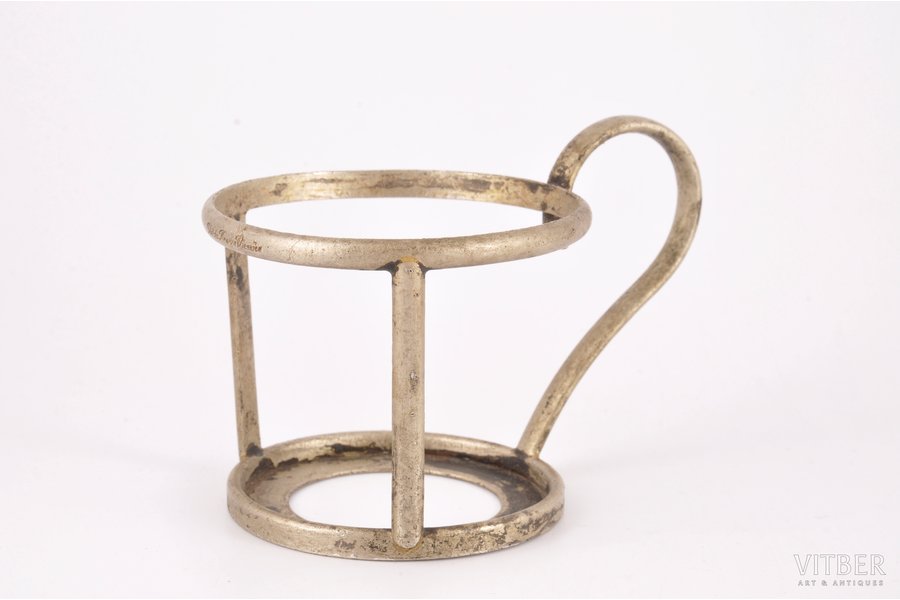 tea glass-holder, State hotel in Ķemeri, Latvia, the 20-30ties of 20th cent., Ø 6.6 cm