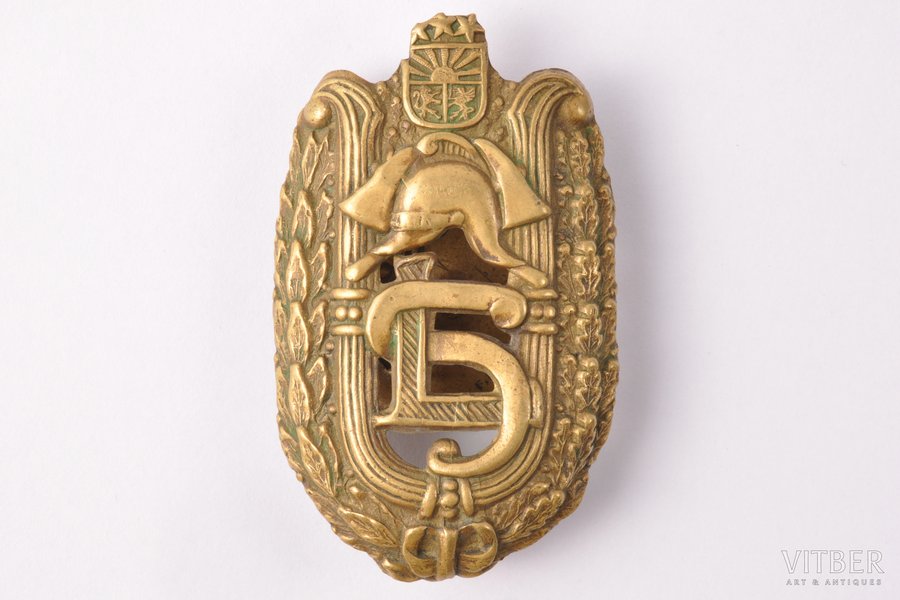 badge, Firemen, № 3269, Latvia, 20-30ies of 20th cent., 61.4 x 37.7 mm, 14.75 g, "Vilhelms Fridrichs Müller" manufactory