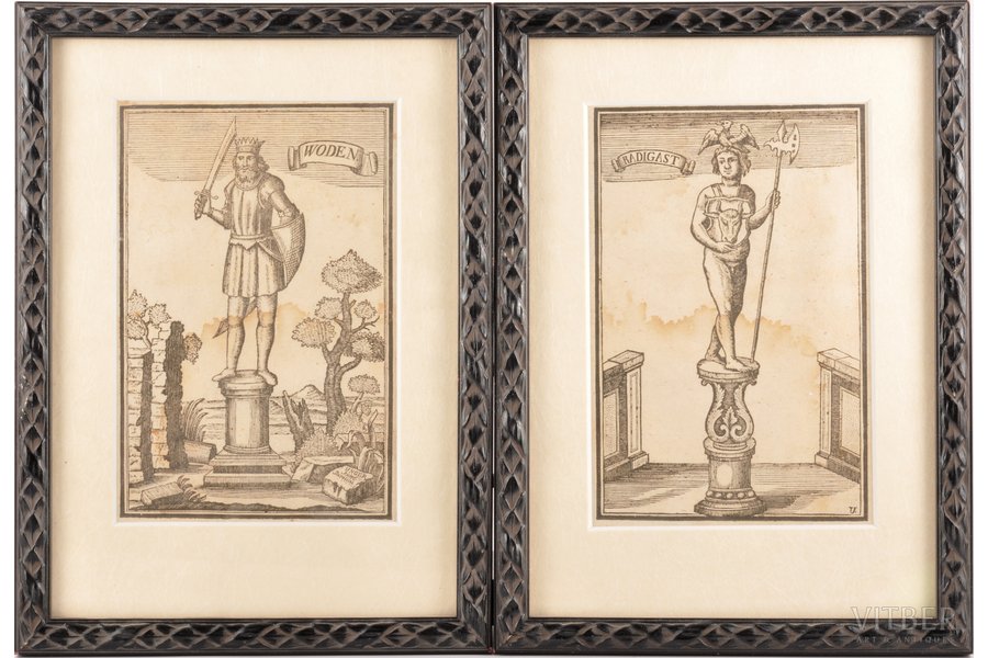 Berolīni, Ungers, Radigasts (tirdzniecības dievs) un Odins (kara dievs), 1796 g., papīrs, oforts, 16.9 x 11.2, 16.9 x 11.2 cm