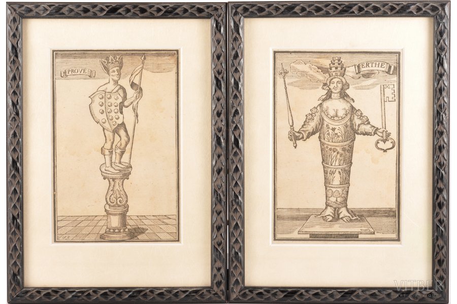 Унгер, Аллегорические фигуры Отказа и Земли, 1796 г., бумага, офорт, 16.9 x 11.2 см, 16.9 x 11.2 см