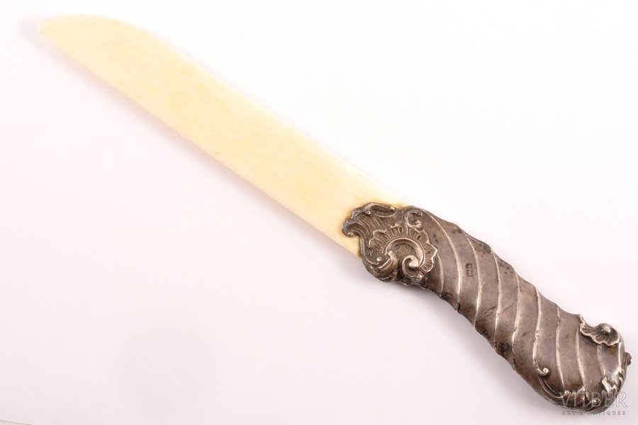 нож для писем, серебро, 925 проба, 58.15 г, (вес изделия), 24 см, мастерская Hilliard & Thomason, 1901 г., Бирмингем, Великобритания