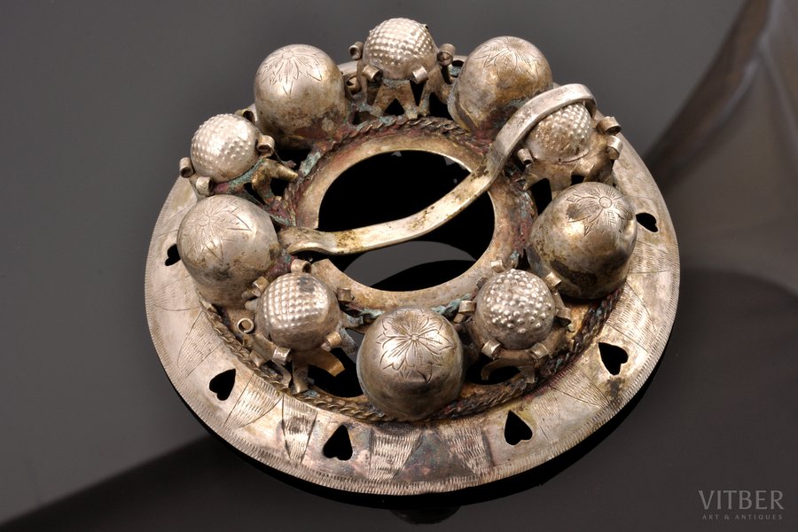 сакта, серебро, 134.10 г., размер изделия Ø 11.2 см, рубеж 18-го и 19-го веков, Латвия