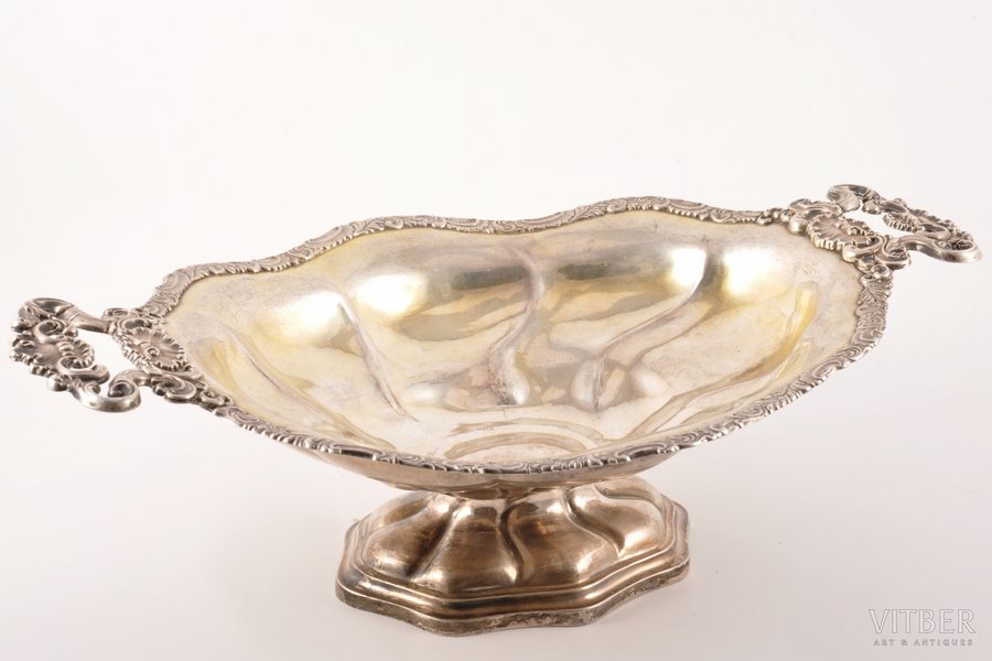 candy-bowl, silver, 84 standard, 508.65 g, 33 x 22 x 10 cm, by Bauer Eduard August, 1851, Tallin, Estonia, Russia