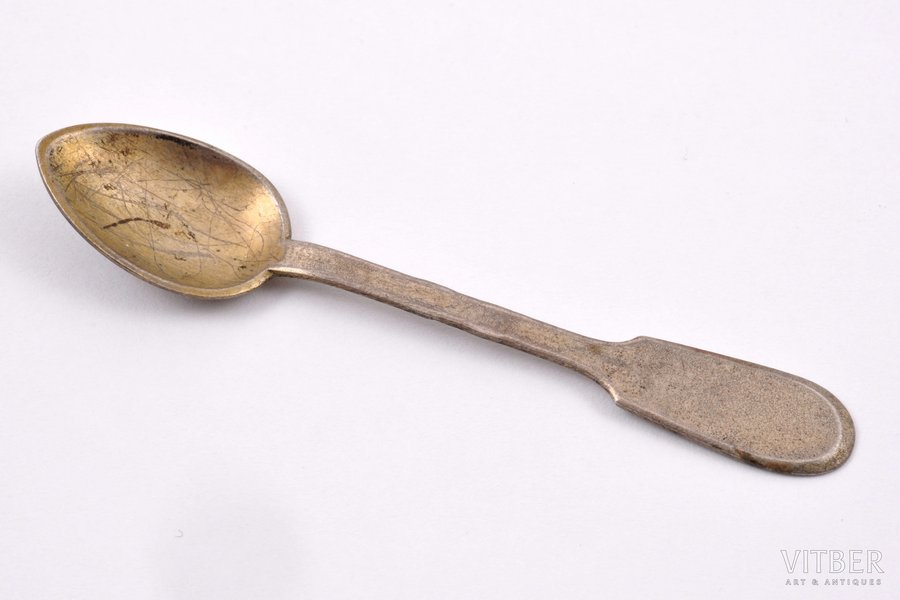 spoon for salt, silver, 84 standard, 4.45 g, 6.9 cm, 1908-1916, Kostroma, Russia