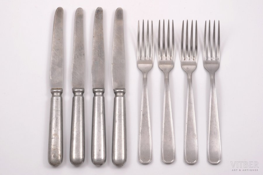flatware set, 4 knifes and 4 forks, Third Reich, 23.5 / 20.2 cm, Germany, the 40ies of 20th cent.