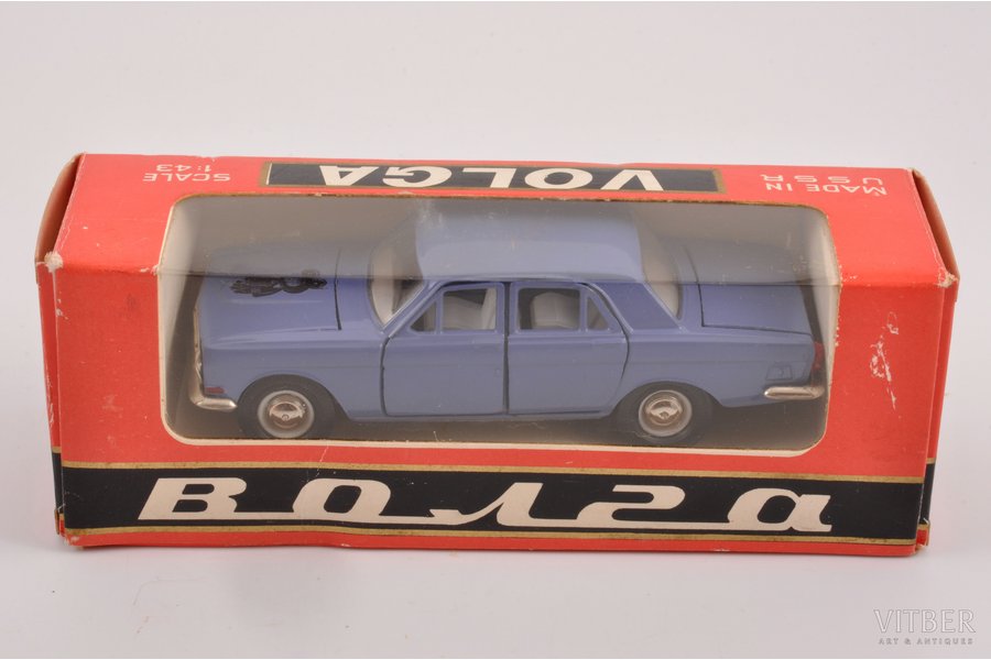 car model, GAZ 24 Volga Nr. A14, "1980 Olympic games bear", metal, USSR, 1980