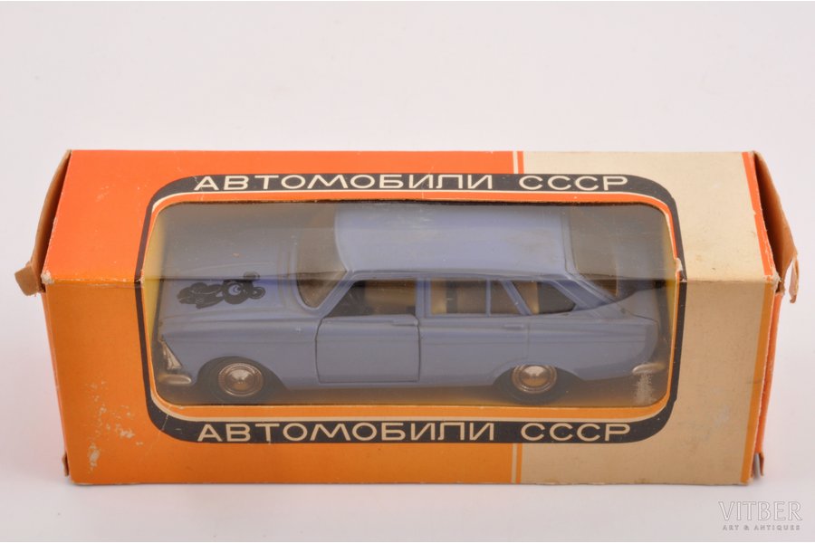 car model, Moskvitch IZH-1500-Hatchback Nr. A12, "1980 Olympic games bear", metal, USSR, 1979