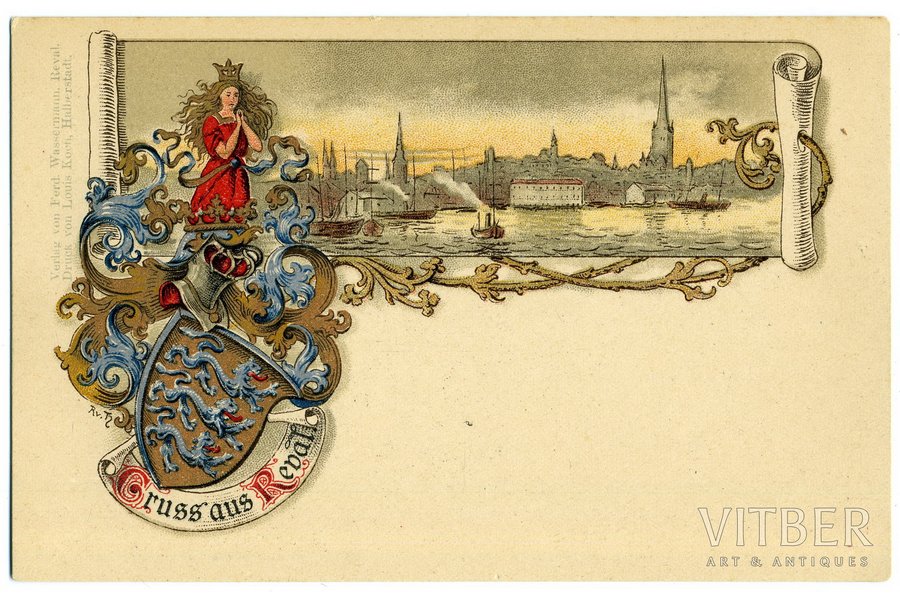 postcard, Tsarist Russia, Estonia, Tallin, beginning of 20th cent., 14.2 x 9 cm