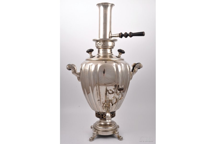 samovar, Samovar Factory of Merchant House of Brothers Shemarin in Tula, shape "faceted egg", Russia, 1887-1918, h = 56 cm, weight 4350 g