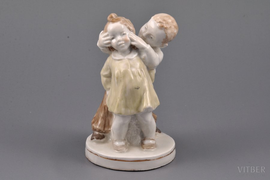 statuete, Bērni, porcelāns, Rīga (Latvija), autordarbs, 20 gs. 50tie gadi, 10 cm