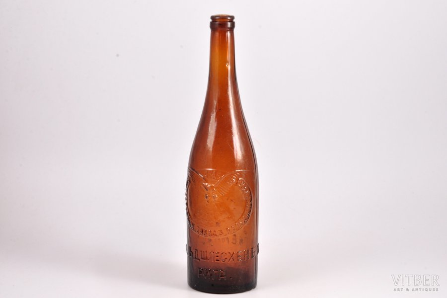 pudele, alus darītava "Valdšleshen", Rīga, Latvija, 20. gs. sākums, h = 29.5 cm