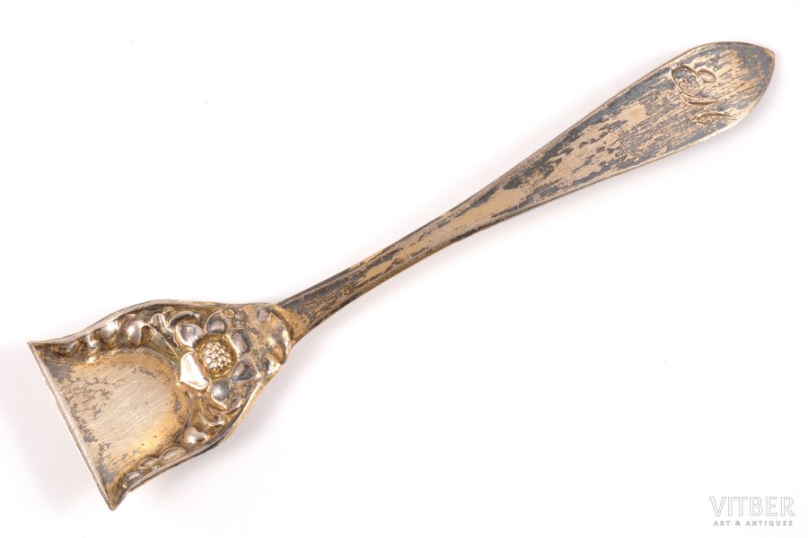 spoon for salt, silver, 13 lot standard, 7.30 g, gilding, 10.2 cm, the 19th cent., Austro-Hungary