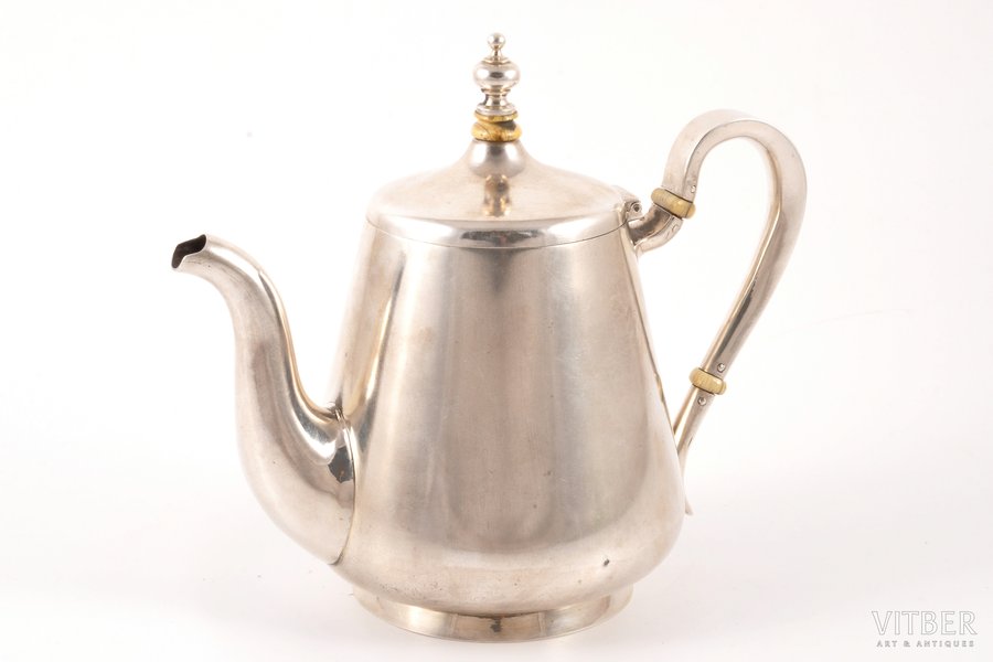 small teapot, silver, 84 standard, 392.25 g, h 15 cm, Ø 9.8 cm, 1896-1907, St. Petersburg, Russia