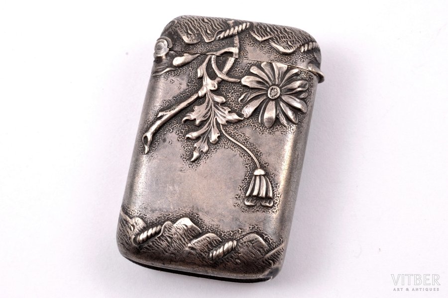 matches' holder, silver, 13.60 g, 4.36 x 2.8 x 1.17 cm, the border of the 19th and the 20th centuries, France