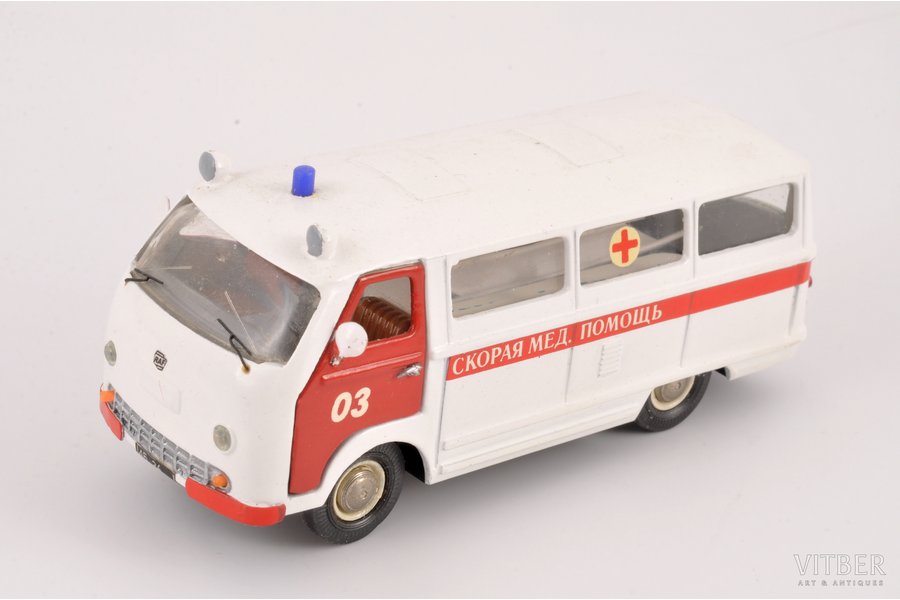 car model, RAF 977 "Latvia", "Ambulance", conversion, metal, USSR