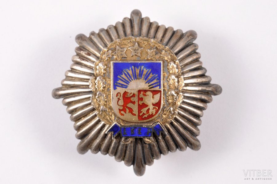 badge, AKKP, Aizpute - Kuldīga district military administration, Latvia, 20-30ies of 20th cent., 47 x 47.5 mm, 19.40 g