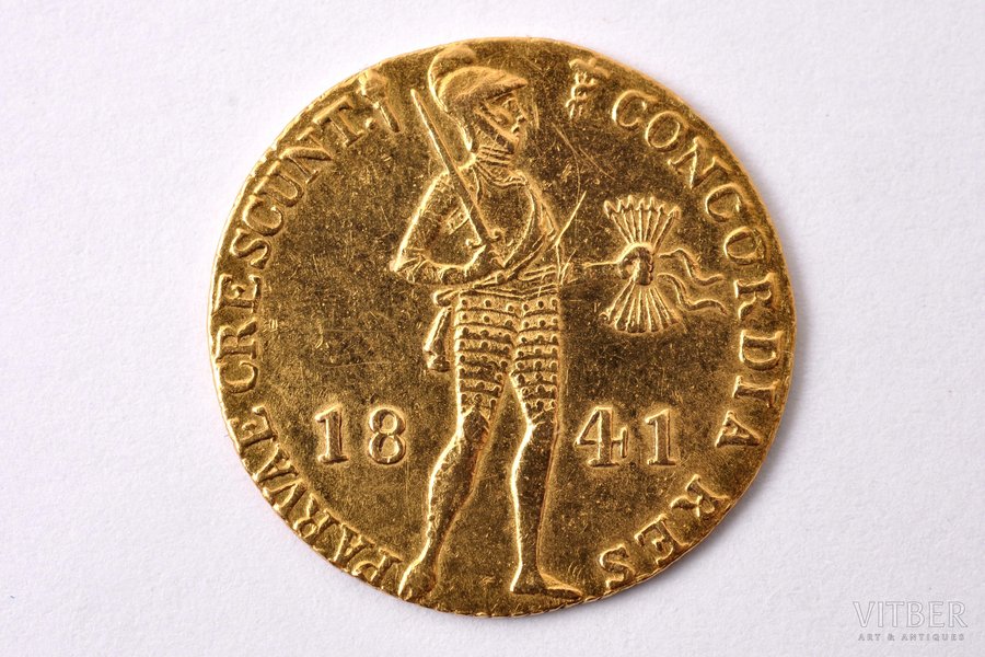 tirdzniecības dukāts, 1841 g., Sanktpēterburgas monētu kaltuve, Nīdrelandes dukāta imitācija, zelts, Krievijas Impērija, 3.45 g, Ø 20.3 mm, XF