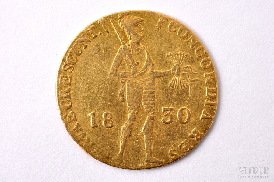 tirdzniecības dukāts, 1830 g., Sanktpēterburgas monētu kaltuve, Nīdrelandes dukāta imitācija, zelts, Krievijas Impērija, 3.15 g, Ø 20.3 mm, VF