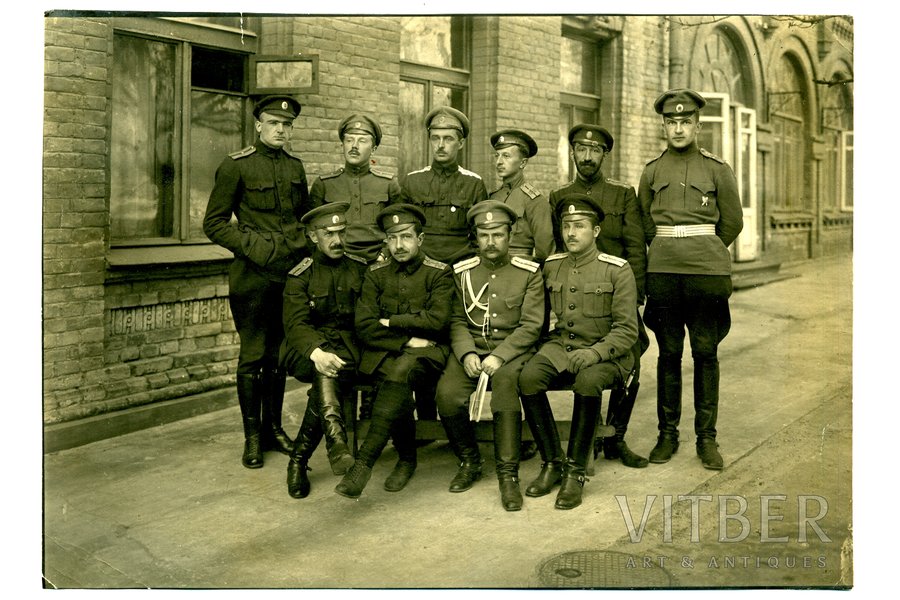 photography, Tsarist Russia, group of officers on a photometry training course, beginning of 20th cent., 17.2 x 12.3 cm