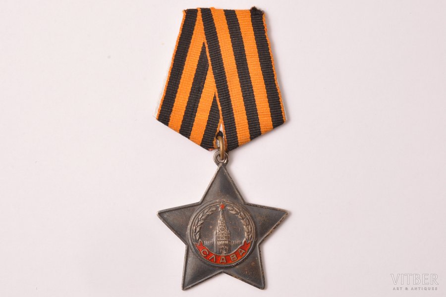 орден, Орден Славы, № 642815, 3-я степень, серебро, СССР, 48 x 45.5 мм, 20.95 г