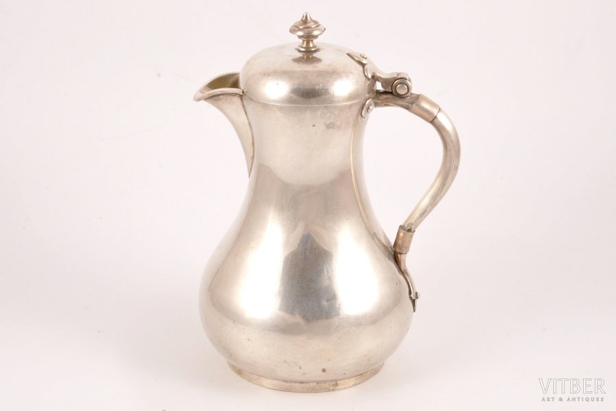 small teapot, silver, 84 standard, 509.80 g, h 19.3 cm, workshop of Pavel Ovchinnikov, 1878, Moscow, Russia