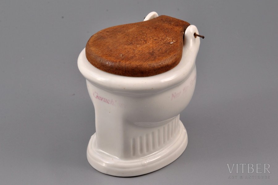 mustard pot, "WC", Coburg, porcelain, Germany, h 8.3 cm