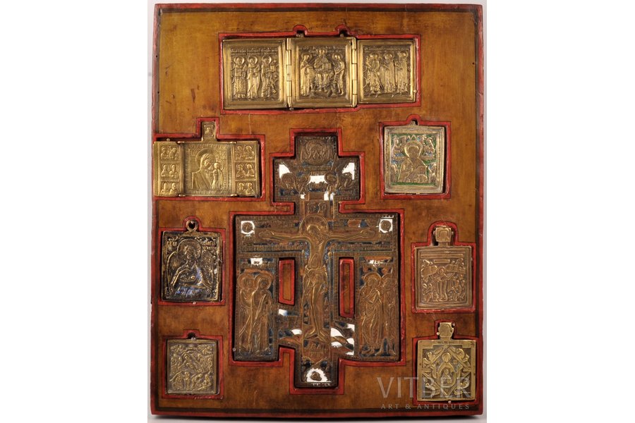 ikona, Stavrotēka, dēlis, vara sakausējuma, Krievijas impērija, 19. gs. 2. puse, 35.9 x 28.8 x 2.8 cm