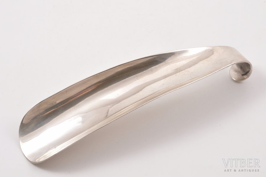 shoehorn, silver, 875 standard, 66.90 g, 16 cm, the 20-30ties of 20th cent., Estonia