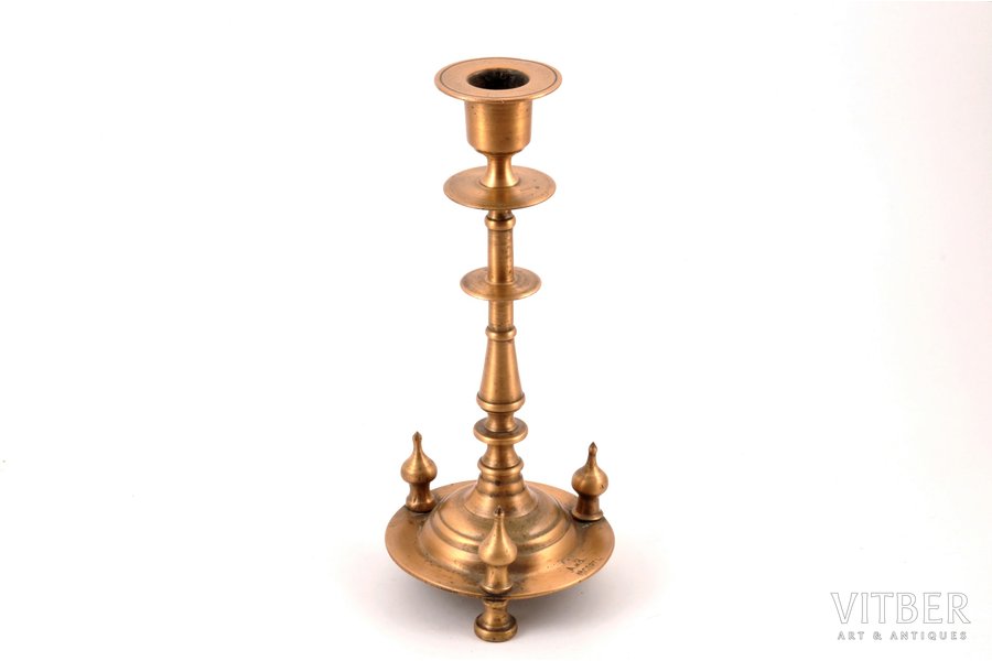 candlestick, "Alenchikov and Zimin" factory, 1st grade, brass, Russia, the border of the 19th and the 20th centuries, h 22 cm