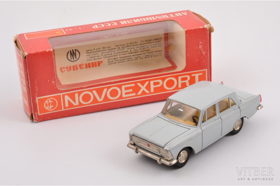 auto modelis, Moskvič 412 Artikuls, metāls, PSRS, ~1975 g.