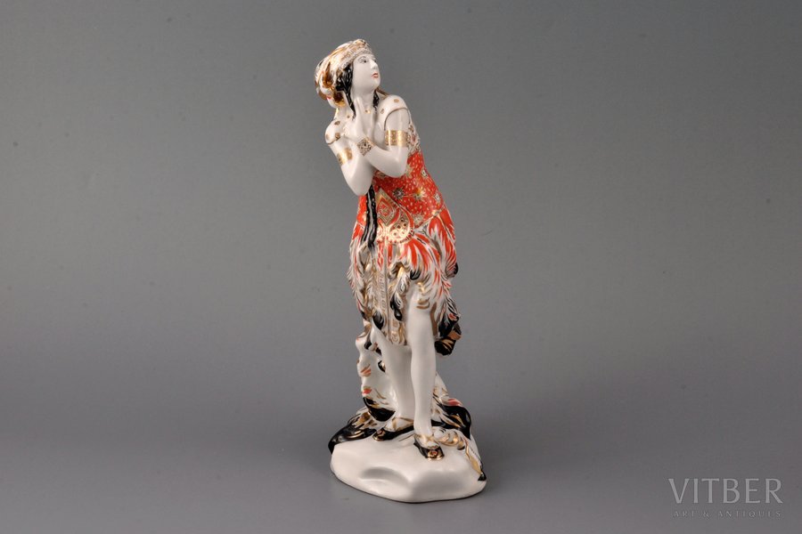 figurine, Tamara Karsavina in The Title Role of Stravinsky's Ballet "The Firebird', porcelain, USSR, LFZ - Lomonosov porcelain factory, molder - D. I. Ivanov, the 50-60ies of 20th cent., 21.5 cm, restoration (legs)