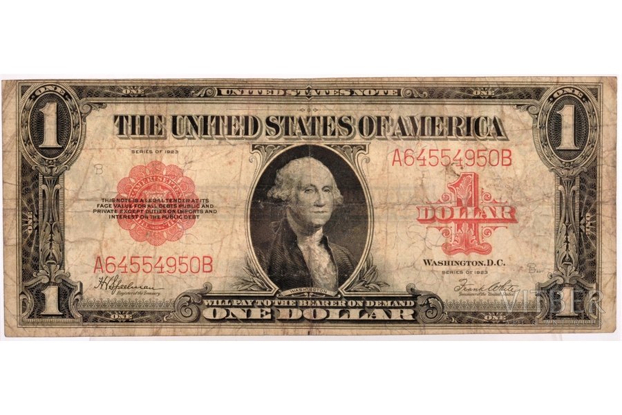 1 dollar, banknote, 1923, USA
