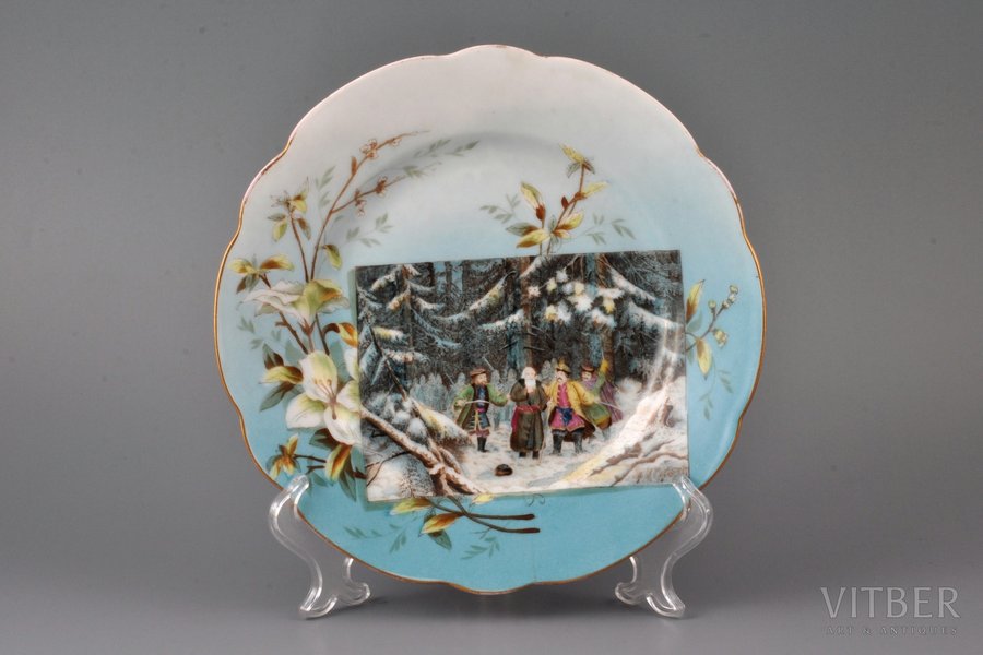 plate, porcelain, I. E. Kuznetsov Plant on Volkhov, Russia, the border of the 19th and the 20th centuries, Ø 20.7 cm, hairline crack