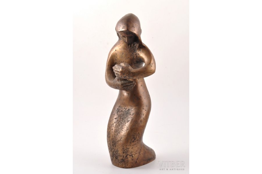 statuete, bronza, h 35.5 cm, svars 5700 g., Latvija, autordarbs, Evī Upeniece, 20.gs. 70tie gadi