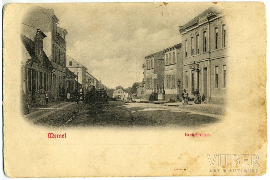atklātne, Lietuva, Mēmele (Klaipēda), vēsturiska Vācu impērijas teritorija, izveidota 1920.g. atņemot to Vācijai, 20. gs. sākums, 14x9 cm